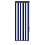 Vidaxl store roulant d'extrieur 60x250 cm bleu et blanc