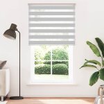 Vidaxl store zbre gris clair largeur du tissu 125, 9 cm polyester