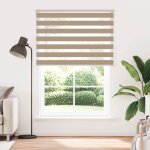 Vidaxl store z�bre marron sable largeur du tissu 150, 9 cm polyester