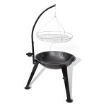 Vidaxl support de barbecue au charbon de bois rond