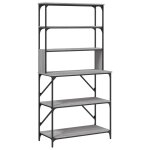Vidaxl support de boulanger  6 niveaux sonoma gris 90x40x180 cm