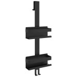 Vidaxl support de douche suspendu noir mat acier inoxydable 304 bross