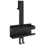 Vidaxl support de douche suspendu noir mat acier inoxydable 304 bross