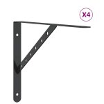 Vidaxl supports d'�tag�res 4 pcs 40x2, 5x25 cm noir acier inoxydable