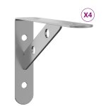Vidaxl supports d'�tag�res 4pcs 15x2, 5x11, 5cm argent� acier inoxydable