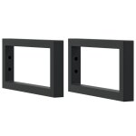 Vidaxl supports d'�tag�res pour lavabo 2 pcs noir rectangulaire acier