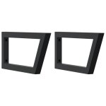 Vidaxl supports d'tagres pour lavabo 2 pcs noir trapze acier