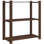 Vidaxl support de rangement � 3 niveaux marron 80x38x90 cm bois de pin