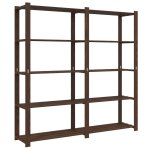 Vidaxl support de rangement � 5 niveaux marron 170x38x170 cm bois pin
