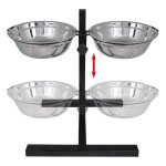 Vidaxl support rglable avec 2 bols de 41 l pour chien