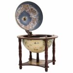 Vidaxl support � vin bar forme globe marron bois d'eucalyptus massif