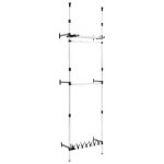 Vidaxl systme de garde - robe tlescopique barres et tagre aluminium