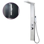 Vidaxl systme de panneau de douche acier inoxydable carr