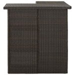 Vidaxl table d'angle de bar marron 100x50x105 cm r�sine tress�e