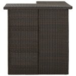 Vidaxl table d'angle de bar marron 100x50x105 cm rsine tresse