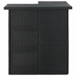 Vidaxl table d'angle de bar noir 100x50x105 cm r�sine tress�e