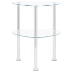 Vidaxl table d'appoint 2 niveaux transparent 38x38x50 cm verre tremp�