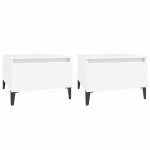 Vidaxl tables d'appoint 2 pcs blanc 50x46x35 cm bois d'ing�nierie
