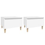 Vidaxl tables d'appoint 2 pcs blanc 50x46x35 cm bois d'ingnierie
