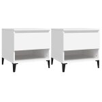 Vidaxl tables d'appoint 2 pcs blanc 50x46x50 cm bois d?ing�nierie
