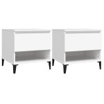 Vidaxl tables d'appoint 2 pcs blanc 50x46x50 cm bois d?ingnierie