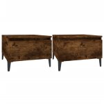 Vidaxl tables d'appoint 2 pcs chne fum 50x46x35 cm bois ingnierie