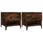 Vidaxl tables d'appoint 2 pcs ch�ne fum� 50x46x50 cm bois ing�nierie