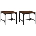 Vidaxl tables d'appoint 2 pcs ch�ne marron 40x40x35 cm bois ing�nierie