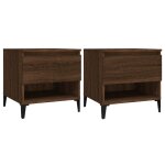 Vidaxl tables d'appoint 2 pcs ch�ne marron 50x46x50 cm bois ing�nierie