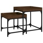 Vidaxl tables d'appoint 2 pcs chêne marron bois d'ingénierie Vidaxl tables d'appoint 2 pcs chêne marron bois d'ingénierie