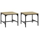 Vidaxl tables d'appoint 2 pcs ch�ne sonoma 40x40x35 cm bois ing�nierie
