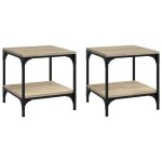 Vidaxl tables d'appoint 2 pcs ch�ne sonoma 40x40x40 cm bois ing�nierie