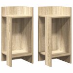 Vidaxl tables d'appoint 2 pcs avec tagre chne sonoma 25, 5x27x60 cm