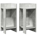 Vidaxl tables d'appoint 2 pcs avec étagère gris béton 25, 5x27x60 cm Vidaxl tables d'appoint 2 pcs avec étagère gris béton 25, 5x27x60 cm