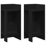 Vidaxl tables d'appoint 2 pcs avec tagre noir 25, 5x27x60 cm