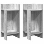 Vidaxl tables d'appoint 2 pcs avec tagre sonoma gris 25, 5x27x60 cm