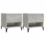 Vidaxl tables d'appoint 2 pcs gris bton 50x46x50 cm bois d'ingnierie