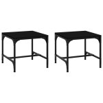 Vidaxl tables d'appoint 2 pcs noir 40x40x35 cm bois d'ing�nierie