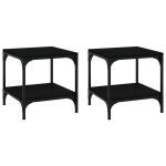 Vidaxl tables d'appoint 2 pcs noir 40x40x40 cm bois d'ing�nierie
