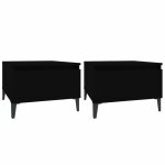 Vidaxl tables d'appoint 2 pcs noir 50x46x35 cm bois d'ing�nierie