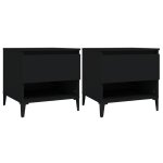 Vidaxl tables d'appoint 2 pcs noir 50x46x50 cm bois d?ingnierie