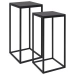 Vidaxl tables d'appoint 2 pcs noir acier
