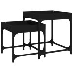 Vidaxl tables d'appoint 2 pcs noir bois d'ing�nierie