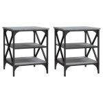 Vidaxl tables d'appoint 2 pcs sonoma gris 40x42x50 cm bois ing�nierie