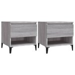 Vidaxl tables d'appoint 2 pcs sonoma gris 50x46x50 cm bois ingnierie