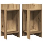 Vidaxl tables d'appoint 2pcs avec tagre chne artisanal 25, 5x27x60cm