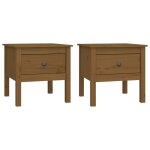 Vidaxl tables d'appoint 2pcs marron miel 50x50x49cm bois massif de pin Vidaxl tables d'appoint 2pcs marron miel 50x50x49cm bois massif de pin