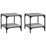 Vidaxl tables d'appoint 2pcs sonoma gris 40x40x40 cm bois d'ingnierie