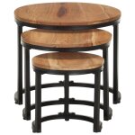 Vidaxl tables d'appoint 3 pcs bois d'acacia solide Vidaxl tables d'appoint 3 pcs bois d'acacia solide