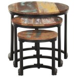 Vidaxl tables d'appoint 3 pcs bois de rcupration massif